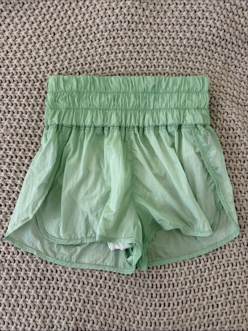 Free People The Way Home Shorts in Mint Green- High-Rise Athletic Shorts